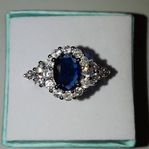 Sterling silver sapphire ring size 7, new